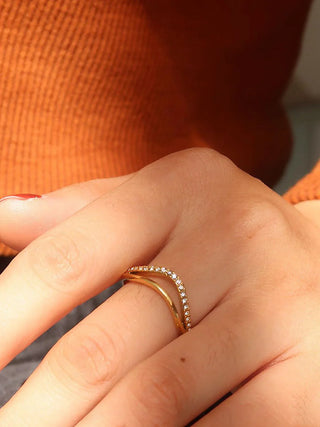 High Tide Golden Diamond Wave Ring