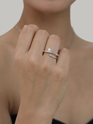 Reilly Faux Pearl Open Hoop Ring