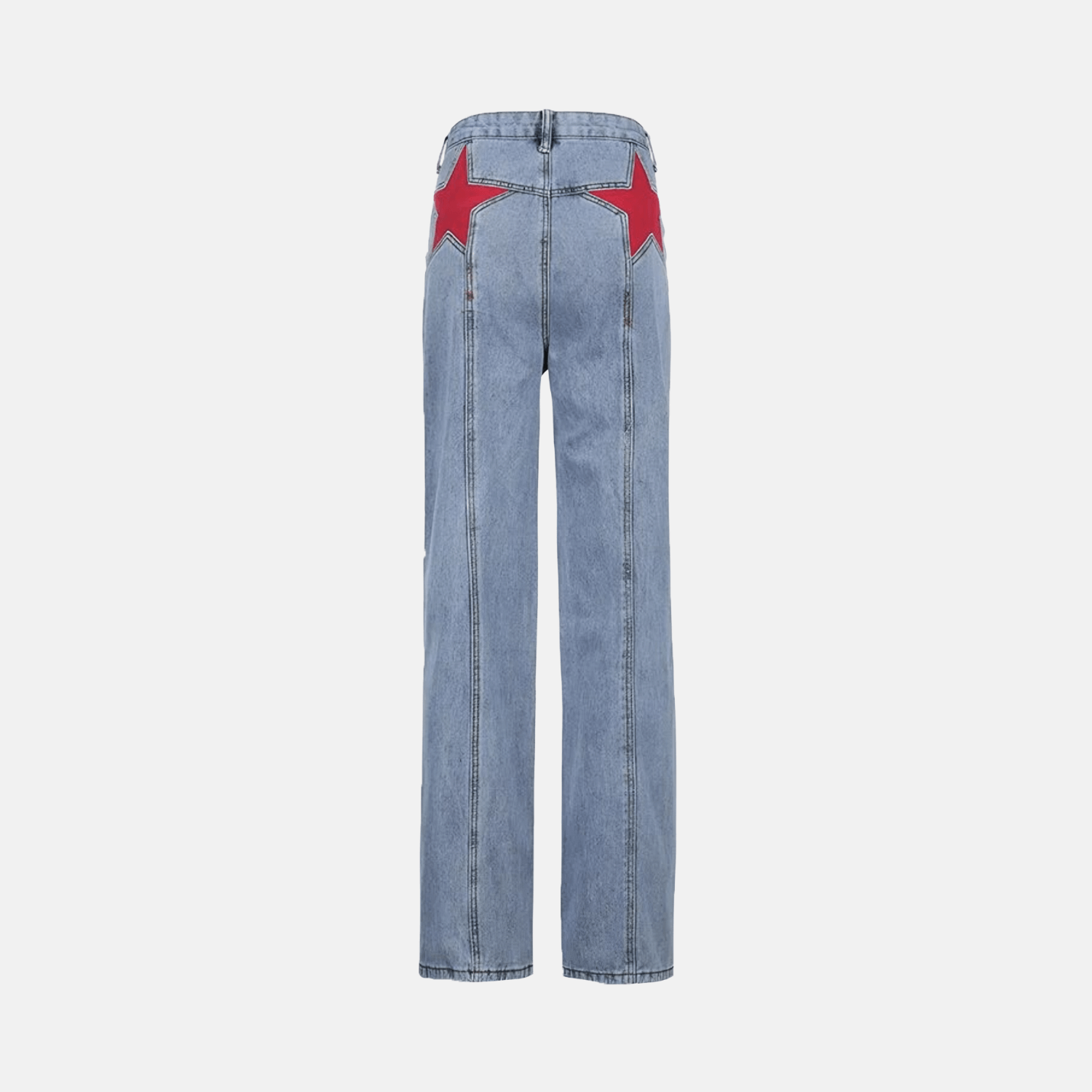 Star Red Straight Leg Jeans