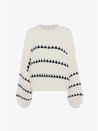 Textured Knit Oversized Diamond Pattern Sweater