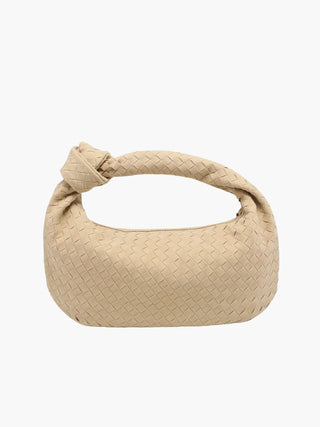 Woven Knot Faux Medium Suede Shoulder Bag