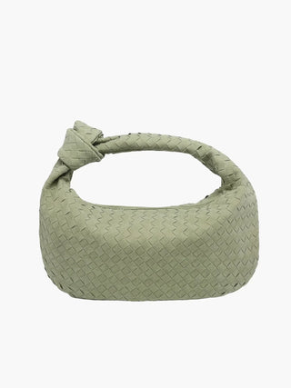 Woven Knot Faux Medium Suede Shoulder Bag