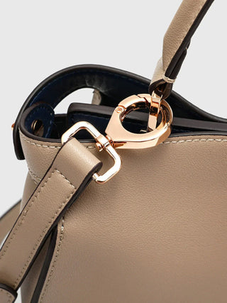 Faux Leather Satchel with Dual Carrying Options