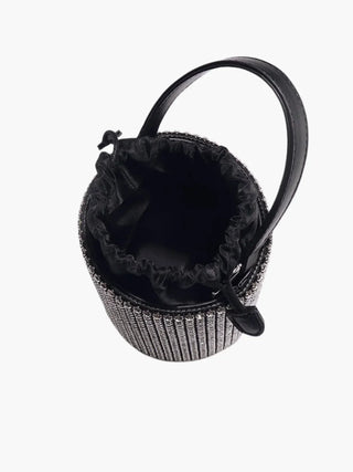 Glamorous Evening Bucket Bag with Rhinestone Finish