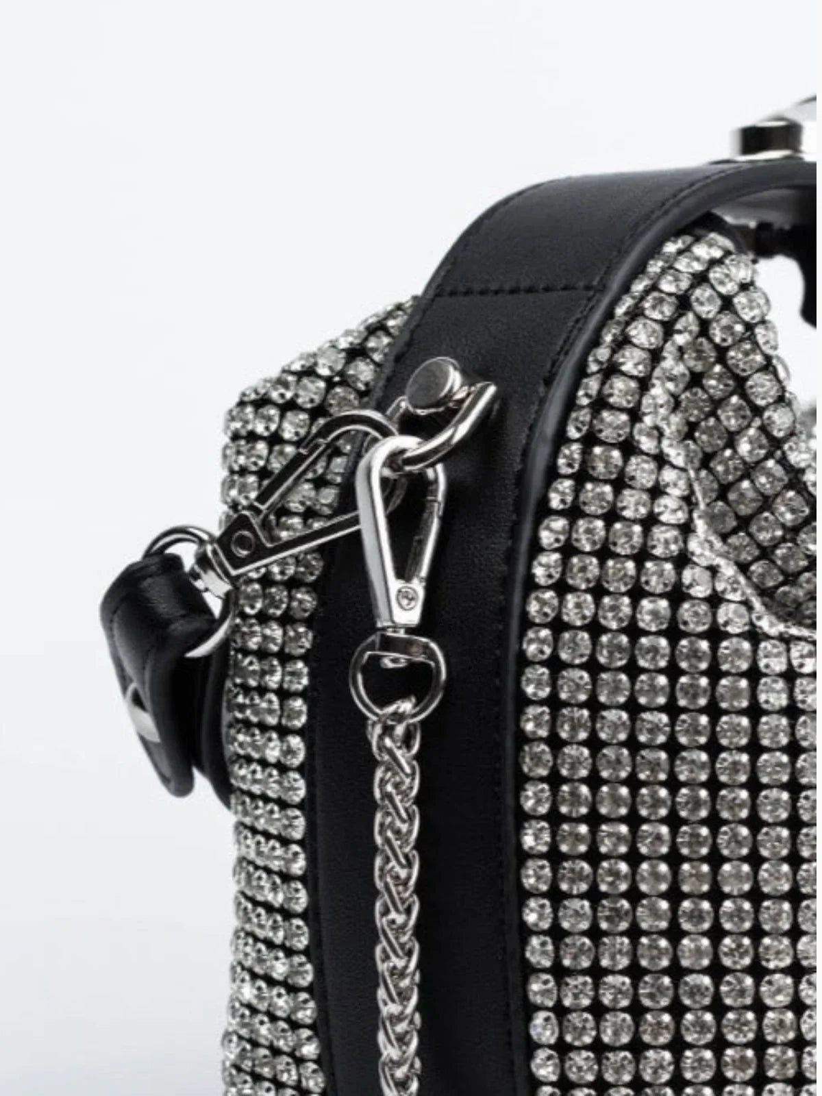 Rhinestone-Embellished Handbag With Elegant Folded Design