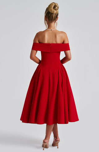 Miranda Midi Dress - Red