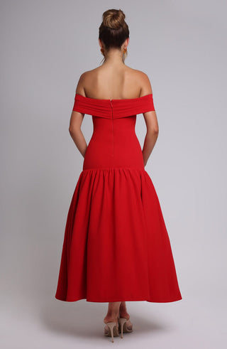 Wilhelmina Midaxi Dress - Red